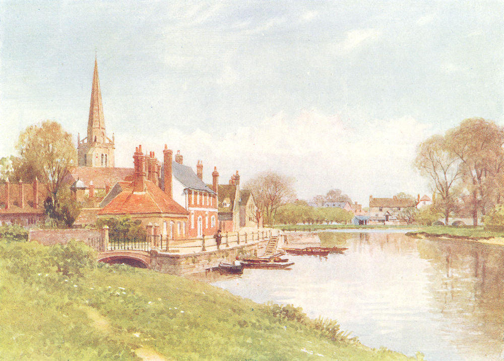 Abingdon, Berkshire by Sutton Palmer 1920 old antique vintage print picture